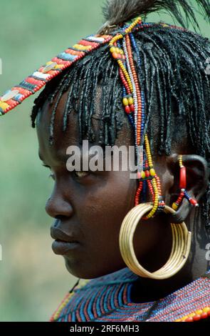 Frau vom Samburu-Stamm, Kenia Stockfoto