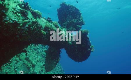 Rotes Meer, Ägypten. 24. Juni 2023. Propeller der Fähre Salem Express Schiffswrack, Rotes Meer, Safaga, Ägypten (Kreditbild: © Andrey Nekrasov/ZUMA Press Wire) NUR REDAKTIONELLE VERWENDUNG! Nicht für den kommerziellen GEBRAUCH! Stockfoto