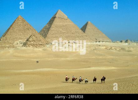 Pyramiden von Gizeh, Ägypten Stockfoto