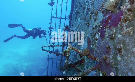Rotes Meer, Ägypten. 24. Juni 2023. Tauchdeck der Fähre Salem Express Schiffswrack, Rotes Meer, Safaga, Ägypten (Kreditbild: © Andrey Nekrasov/ZUMA Press Wire) NUR REDAKTIONELLE VERWENDUNG! Nicht für den kommerziellen GEBRAUCH! Stockfoto