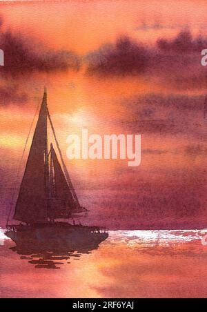 Reisen. Handgezeichnete Aquarell-Illustrationen für Hintergrund, Poster, Buch, Postkarte, Druck auf Kleidung. Stockfoto