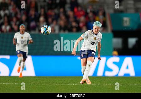 August 01 2023: Megan Rapinoe (USA) kontrolliert den Ball während eines Spiels, am, . Kim Price/CSM Stockfoto