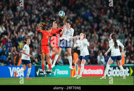 August 01 2023: Pinto Tatiana (Portugal) und Andi Sullivan (USA) kämpfen um den Ball während eines Spiels, am, . Kim Price/CSM Stockfoto