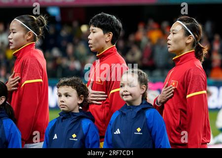 Dunedin, Neuseeland. August 1. 2023. FIFA Frauen-Weltmeisterschaft 2023 Gruppe E – Vietnam gegen Niederlande. Torhüter Kim Thanh aus Vietnam (Mitte). Dat Do/Alamy Live News. Stockfoto