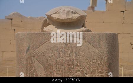 Großer Skarabäus, Karnak-Tempel, Karnak, Ägypten Stockfoto
