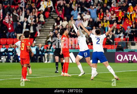 Das englische Alessia Russo feiert das erste Tor seiner Mannschaft während der FIFA Women's World Cup 2023, einem Spiel der Gruppe D im Hindmarsh Stadium in Adelaide, Australien. Foto: Dienstag, 1. August 2023. Stockfoto