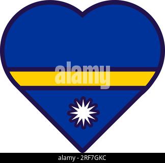 Patriot Heart in nationalen Nauru-Flaggenfarben. Festliches Element, Attribute des Nauru-Unabhängigkeitstages. Cartoon-Vektorsymbol in nationalen Farben des Landes Stock Vektor