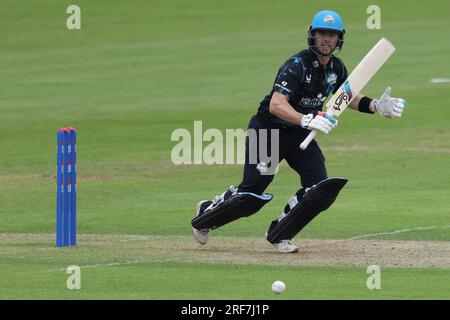 Jake Libby aus Worcestershire im Batting während des eintägigen Metro Bank Cup-Spiels zwischen dem Durham County Cricket Club und Worcestershire im Seat Unique Riverside, Chester le Street am Dienstag, den 1. August 2023. (Foto: Robert Smith | MI News) Kredit: MI News & Sport /Alamy Live News Stockfoto