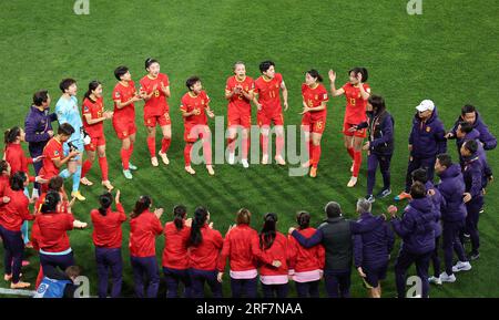 Adelaide, Australien. 1. Aug. 2023. Team China jubelt vor dem Spiel der Gruppe D zwischen China und England bei der FIFA Women's World Cup 2023 in Adelaide, Australien, am 1. August 2023. Kredit: Ding Xu/Xinhua/Alamy Live News Stockfoto