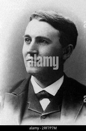 Portrait de Thomas Alva Edison (1847-1931), homme d'affaire et Inventeur americain. Stockfoto