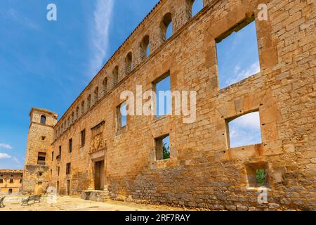 Der Palast der Marquise von Berlanga, Berlanga de Duero, Soria, in Castilla-La Mancha, Spanien. Die Burg wurde während der arabischen Eroberung der erbaut Stockfoto