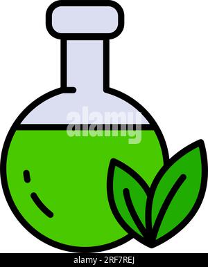 Farbsymbol der Ayurveda-Ölflasche. Ayurveda-Ölflaschen-Vektorsymbol für Webdesign isoliert auf weißem Hintergrund. Vektordarstellung in einfachem Stil. Stock Vektor