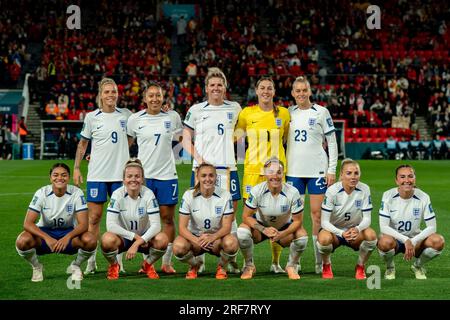 Adelaide, Aus. 01. Aug. 2023. Adelaide, Australien, August 1. 2023: Spieler Englands posieren für das Teamfoto vor dem 2023. FIFA Womens World Cup Group D Fußballspiel zwischen China PR und England im Hindmarsh Stadium in Adelaide, Australien. (NOE Llamas/SPP) Guthaben: SPP Sport Press Photo. Alamy Live News Stockfoto