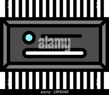 Vektordarstellung des Farb-Symbols des Mikrocontrollers für Elektroingenieure Stock Vektor