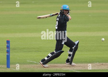 Jake Libby aus Worcestershire im Batting während des eintägigen Metro Bank Cup-Spiels zwischen dem Durham County Cricket Club und Worcestershire im Seat Unique Riverside, Chester le Street am Dienstag, den 1. August 2023. (Foto: Robert Smith | MI News) Kredit: MI News & Sport /Alamy Live News Stockfoto