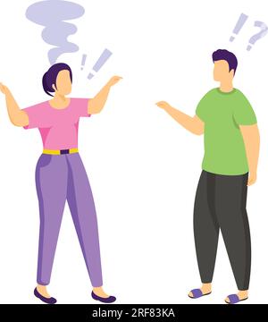 Wütender Mann und Frau, schreiendes Konzept, streitende Mann und Frau, Vektorfarbe Symbol-Design, Stimmung und Gefühl Symbol, emotionale Charaktere Zeichen, Social Stock Vektor
