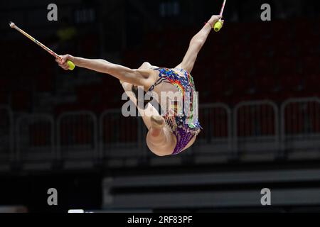 Anna-Maria SHATOKIN, TSV Schmiden, Club Action, Gymnastik, rhythmische Gymnastik, Individuell am 6. Juli 2023 in Düsseldorf. Das Finale 2023 Rhein-Ruhr von 06,07 bis 09.07.2023 Stockfoto