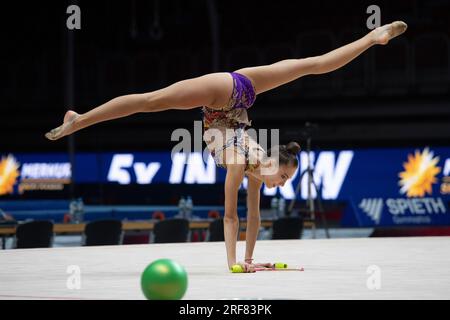 Anna-Maria SHATOKIN, TSV Schmiden, Club Action, Gymnastik, rhythmische Gymnastik, Individuell am 6. Juli 2023 in Düsseldorf. Das Finale 2023 Rhein-Ruhr von 06,07 bis 09.07.2023 Stockfoto