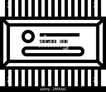 Vektordarstellung des Liniensymbols des Mikrocontrollers für Elektroingenieure Stock Vektor