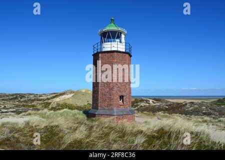 Der Rotes Kliff- Leuchtturm / Rote Klippen - Leuchtturm in Kampen, Sylt, Frisische Inseln, Nordsee, Schleswig-Holstein, Deutschland Stockfoto