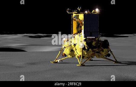 Luna 25 Lander russische Mondforschung Programm 3D Rendern Stockfoto