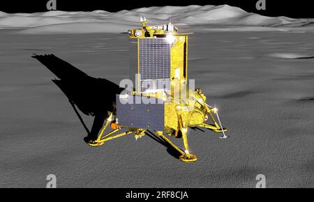 Luna 25 Lander russische Mondforschung Programm 3D Rendern Stockfoto