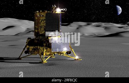 Luna 25 Lander russische Mondforschung Programm 3D Rendern Stockfoto