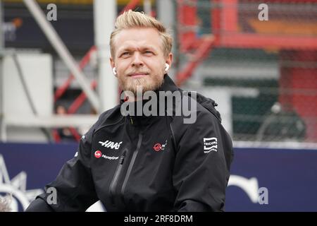 Kevin Magnussen von Danimark mit dem (20) MoneyGram Haas F1 Team VF-23 Ferrari während der Formel 1 MSC Cruises Belgischer Grand Prix 2023 am 30. Juli 2023 in Francorchamps, Belgien. Stockfoto