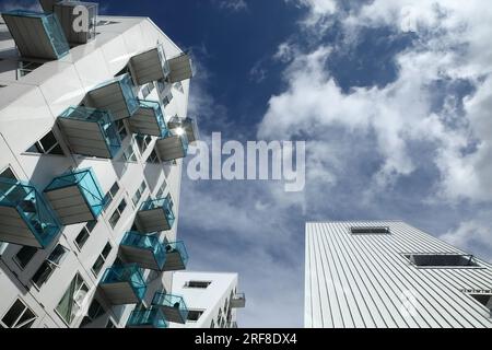 Die Eisberghäuser, Aarhus docklands, Dänemark. Stockfoto