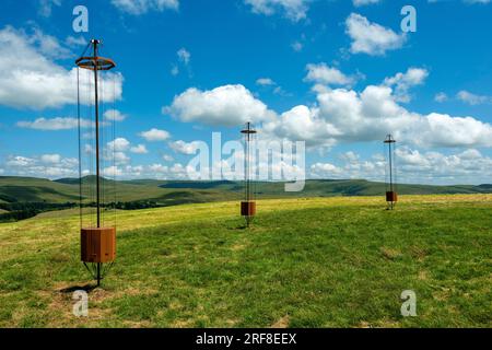 Horizons 'Arts-Nature' 2023 in Sancy. ZEITGEIST#4 Werk von Virgile Abela. Puy de Dome. Auvergne Rhone Alpes. Frankreich Stockfoto