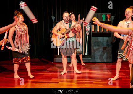 Auckland. Neuseeland. Maori Haka Tanzvorstellung Stockfoto