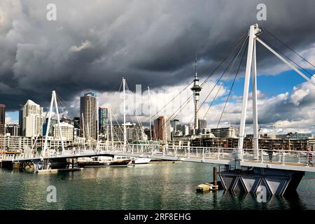 Auckland. Neuseeland. Die Skyline der Stadt. Blick vom Viaduct Harbour Stockfoto