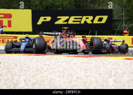 Carlos Sainz von Scuderia Ferrari während des F1 Grand Prix von Belgien im Spa Francorchamps am 30. Juli 2023 in Stavelot, Belgien. Stockfoto