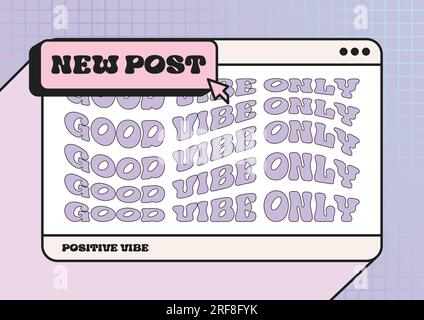 Good Vibe Vorlage verspieltes Retro-Design. Vektordarstellung. Stock Vektor