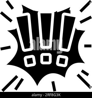 Vektordarstellung des Ausrufezeichen-Alarms für das Glyphensymbol Stock Vektor