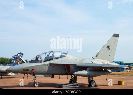 Italienische Air Force Alenia Aermacchi T-346A Master Jet Flugzeug am Royal International Air Tattoo, RIAT, Airshow, RAF Fairford, Gloucestershire, UK Stockfoto