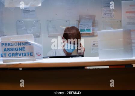 Orientierungsraum für Notfälle in einem Universitätsklinikum. Stockfoto