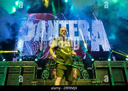 Milwaukee, USA. 31. Juli 2023. Phil Anselmo von Pantera im American Family Insurance Amphitheater am 31. Juli 2023 in Milwaukee, Wisconsin (Foto von Daniel DeSlover/Sipa USA). Guthaben: SIPA USA/Alamy Live News Stockfoto