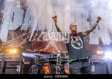 Milwaukee, USA. 31. Juli 2023. Phil Anselmo von Pantera im American Family Insurance Amphitheater am 31. Juli 2023 in Milwaukee, Wisconsin (Foto von Daniel DeSlover/Sipa USA). Guthaben: SIPA USA/Alamy Live News Stockfoto