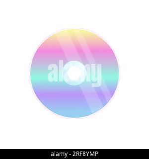 Neon cd dvd Disc, Nostalgie 2000e 90e barbiecore Nostalgie. Vektordarstellung Stock Vektor