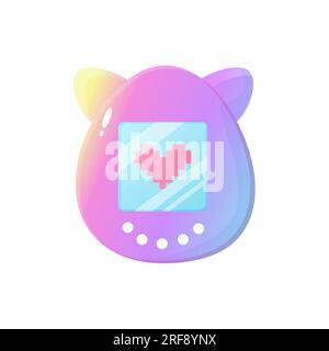 Tomagotchi nostalgia 00s , 2000, Vektordarstellung auf isoliertem weißem Hintergrund. Stock Vektor