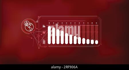 Abstrakte Infografik zum Rückgang der weltweiten Erdgasproduktion. Stock Vektor