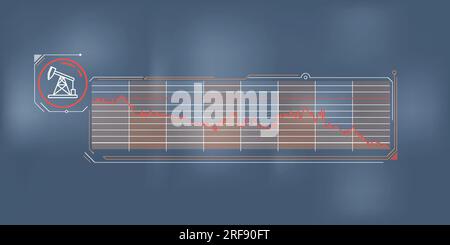 Infografiken zur Dynamik des Preisverfalls der Ölförderung. Stock Vektor