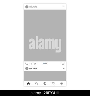 Instagram Post-Vorlage. Mobile App-Seite für soziale Medien. Vektordarstellung Stock Vektor