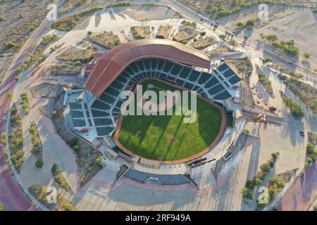 Baseballstadion Fernando Valenzuela. Sonora Stadium aus der Vogelperspektive. Baseballstadion 2023. (© Photo by IG/ North Photo) Estadio de besbol Fernado Valenzuela. Vista Aerea de Estadio Sonora. Estadio de beisbol 2023. (© Foto por IG/ Norte Photo) Stockfoto