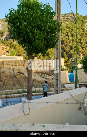 Eine Person, die im Park spaziert Stockfoto