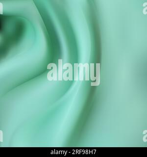Grüner seidenmatter Textildraht mit geknittertem Wellendesign faltet den Hintergrund. Mit weichen Wellen und gewellter Windstruktur von zerknittertem Papier. Zielwert Stockfoto