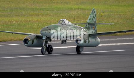 Messerschmitt Me 262 Swallow aus Manching in Deutschland feiert sein Debüt auf der Royal International Air Tattoo 2023 Stockfoto