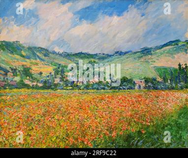 Claude Monet Gemälde; Champ de Coquelicots, Environment de Giverny ( Mohnfeld bei Giverney ); Landschaft; französischer impressionistischer Maler aus dem 19. Jahrhundert Stockfoto