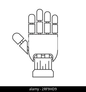 Symboldesign der Roboterhand für Vektordarstellungen Stockfoto